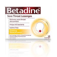 BETADINE Sore Throat Lozenges Honey & Lemon 16 